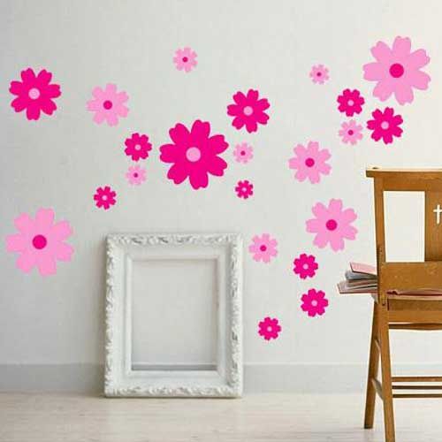 Adesivi murali fiori rosa art - rosa,