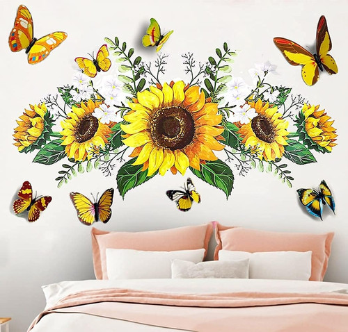 Adesivi murali girasole - adesivi, 3d