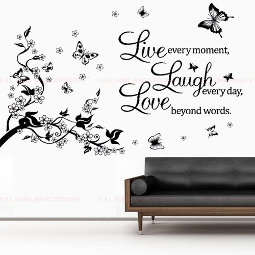 Adesivo murale live laugh - live, love