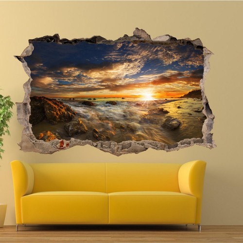 Adesivi murali tramonto rocce - murali,