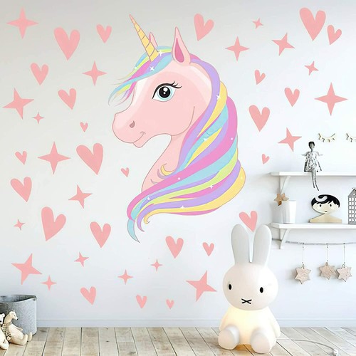 Adesivi murali unicorno rosa - adesivi,